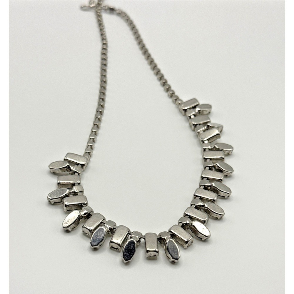 VINTAGE WEISS RHINESTONE CRYSTAL NECKLACE CHOCKER 14" CLEAR COLOR Retro - Picture 6 of 8